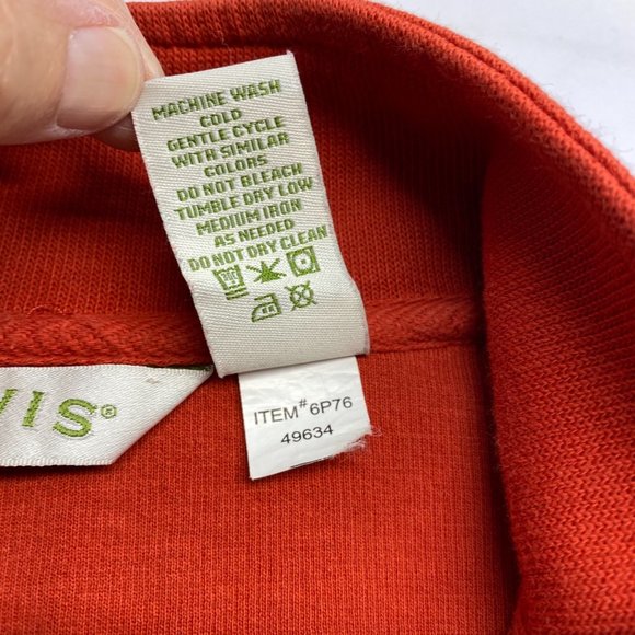 ORVIS Orange 100% Cotton Full Zip Knit Cardigan M - Picture 6 of 10